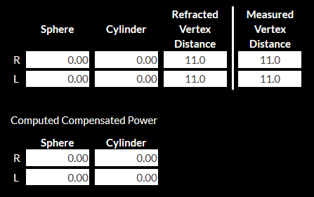 Power Compensation for Vertex Distance